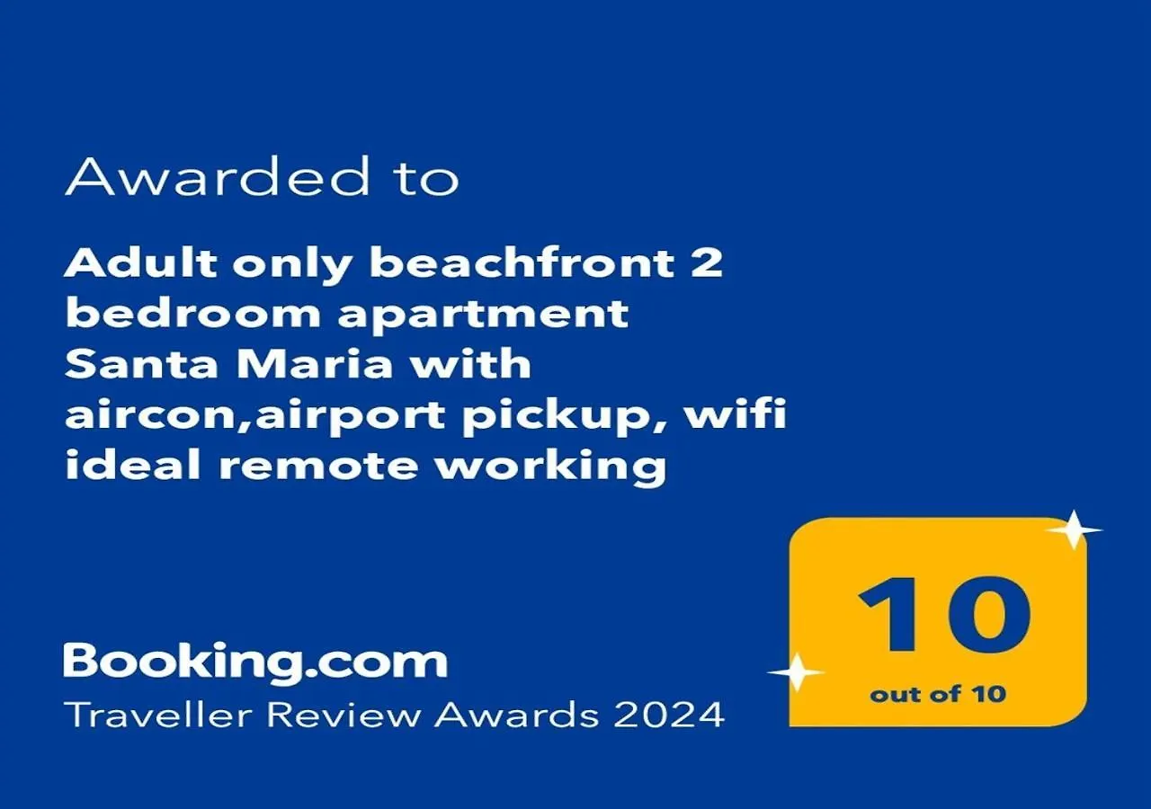 Adult Only Beachfront 2 Bedroom Apartment Santa Maria Airport Pick Up, Aircon, Unlimited Wifi Ideal For Remote Working And Long Stay 0*,  Кабо-Верде
